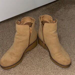 Tan Ankle wedge Boots